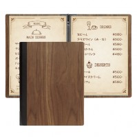 #1900書夾款木製菜單本-胡桃木(A4-4P)